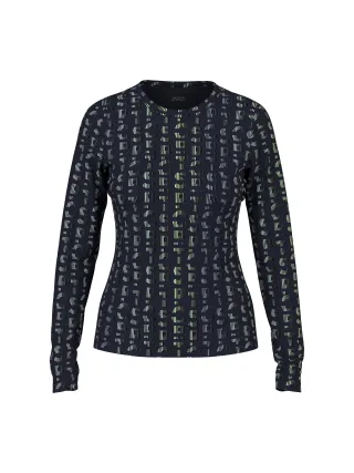 Marc Cain Sports - Langarmshirt mit grafischem Print grisaille - Gr. - 40