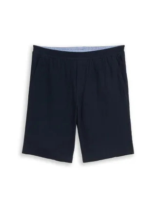 Tom Tailor - Seersucker Shorts mit elastischem Bund sky captain blue - Gr. - M