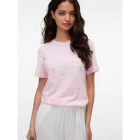 Vero Moda Kurzarmshirt VMPAULINA AOP SS T-SHIRT GA JRS NOOS Baumwolle, regular fit