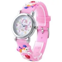 KARMA Quarzuhr Kinderuhr Einhorn Rosa Mädchen Armbanduhr, (Einhornuhr Unicorn), Kinderarmbanduhr Pink