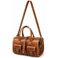 Marrakesch Orient & Mediterran Interior Reisetasche Vintage Ledertasche Romy handgefertigt aus Leder in Braun 30 cm modern (1-tlg)