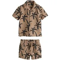 Next Shirt & Shorts Doppellagiges Kurzarmhemd und Shorts im Set (2-tlg)