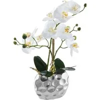 Kunstpflanze Orchidee, inklusive Übertopf aus Keramik in schwarz oder silberfarben Orchidee, OTTO home, Höhe 38 cm, Kunstorchidee, BESTSELLER, 38 oder 55cm hoch