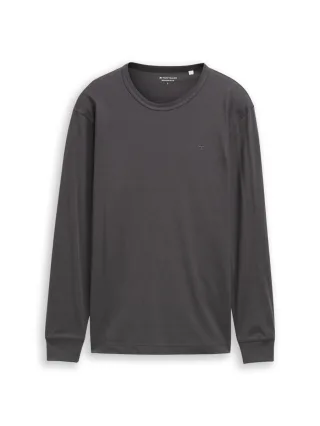 Tom Tailor - Basic Langarmshirt grau - Gr. - M