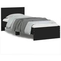 furnicato Bettgestell Schwarz 193 x 80 x 70 cm mit Kopfteil (1-tlg)