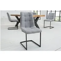 riess-ambiente Freischwinger MIAMI hellgrau / schwarz (1 St), Esszimmer · Webstoff · Metall · Industrial