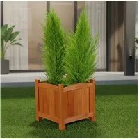 Melko Pflanzkübel Blumenkasten Blumentopf Pflanztrog aus Holz in Braun Blumenständer (Stück, 1 St., Blumenkübel), Fichtenholz