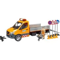 Bruder® Spielzeug-Transporter MB Sprinter Kommunal mit Fahrer Licht & Sound (02677), Mit Licht und Sound, Made in Europe