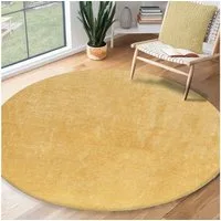 the carpet Teppich kuschelig & Super Soft, Anti-Rutsch Unterseite, rund, Höhe: 16 mm, Waschbar bis 30 Grad, Felloptik, Wohnzimmer Teppich, Kundenliebling