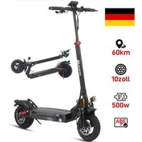 ZWHEEL E-Scooter mit Straßenzulassung 10'' klappbarer E-roller, 60 km, Vollfederung, 500 W, 20 km/h, (4 Stoßdämpfer, Blinker & Klingel), 600Wh, Scheibenbremsen vorne und hinten, Offroad