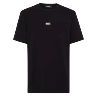 Dsquared2 T-shirt Mit Kleinem Metalllogo, Schwarz