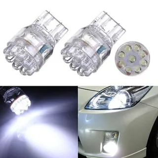2PCS T20 LED Car Bulbs 9LED Signal Tail Reverse Brake Light Bulbs 36LM Turn Signal Tail Light 12V Reverse Light Brake Li