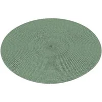 Macosa Home Platzset Tischset 4 Stk. Grün od. Natur 35 cm rund, (Tischunterlage Platzdeckchen, 4-St., Tischdeko Tischmatte Platzmatte), Polypropylen Kunststoff abwischbar