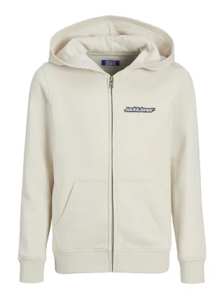 JACK&JONES - JORVESTERBRO NEWTON SWEATZIP HOOD BF JNR moonbeam - Gr. - 152