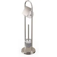 relaxdays WC-Garnitur aus Edelstahl, silber
