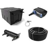 Aquaone Teichfilter AquaOne Teich Filteranlage Set Nr.74 CBF 550 Kammerfilter 20W Eco Teichpumpe Teichgröße bis 60000l Teichschlauch UV Klärer