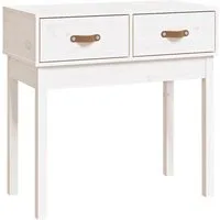 vidaXL Beistelltisch Konsolentisch Weiß 76,5x40x75 cm Massivholz Kiefer (1-St)