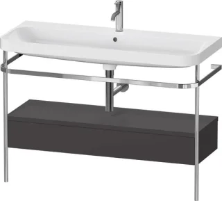 Duravit Happy D.2 Plus c-shaped Set mit Metallkonsole und Schubkasten Graphit Supermatt 1175x490x850 HP4844O80800000