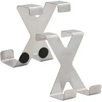 Osma S-Haken 2x Türhaken Türgarderobe Kleiderhaken Bad Tür, Universal, Edelstahl, Haken, Set