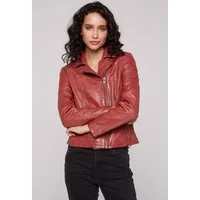 SOCCX Lederjacke mit Zipper am Ärmelende