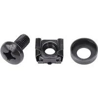 HMF Serverschrank 61012-12er Set Käfigmuttern für 10" oder 19" Serverschrank, Netzwerkschrank, M6 Montageschrauben, schwarz