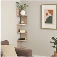 HTI-Living Eckregal Eckregal Lisa Sonoma, Stück, Wandregal 5 Fächer