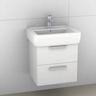 Artiqua 413 Waschtischunterschrank für Renova Plan 222255, 222258 Weiß Hochglanz, 413-WU2L-K51-7016- 413-WU2L-K51-7016-68