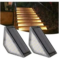 QUBEBU LED Solarleuchte Solar Bodenleuchten Aussen Solarleuchte Garten, Solar-Stufenleuchten, 3000K Warmweiß LED Stufenleuchte, für Treppen Stufen Zäune Höfe Weg, 2/4/6/8/10er Packs LED Wandlampe Solarleuchten für den Außenbereich