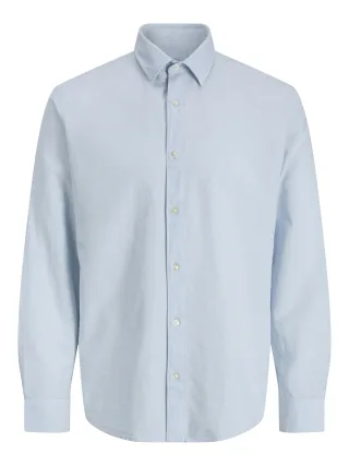 JACK&JONES - JJEBREEZE LINEN BLEND SHIRT L/S SN JNR Celestial Blue - Gr. - 176
