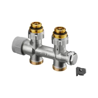 Oventrop Multiblock TQ Anschlussarmatur 1184073 Zweirohrarmatur, Durchgang, für Heizkörper G 1/2 IG