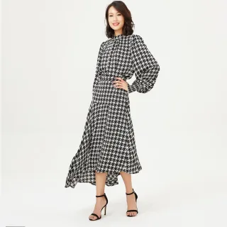 Bluse mit Hahnentrittmuster