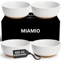 MiaMio Müslischale Aura Creamy Cocoa, 820 ml, Keramik, (Set, 4-tlg), 820 ml, Ø 16 cm, 7 cm hoch