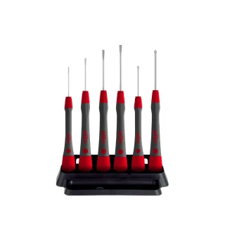 Wiha Feinschraubendreher Set PicoFinish Schlitz, Phillips 7-teilges Set mit Halter - 42990