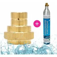 BlueCraft Wassersprudler Flasche Quick-Adapter 2.0 für CO2 Wasser-Sprudler, (2-tlg), Quick-Adapter für DUO, Art und Terra inklusive 425g Bluecraft Zylinder