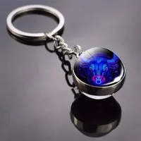 Stelby Schlüsselanhänger mit Gravur Sternzeichen Schlüsselanhänger 3D mit Geschenkbox (Weihnachtsgeschenk, Geburtstagsgeschenk, Valentinstaggeschenk, - verschiedene Varianten), langlebig, pflegeleicht, unisex