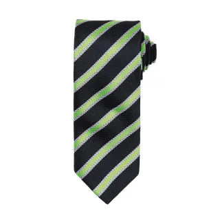 Premier Mens Waffle Stripe Formal Business Tie (2er-Pack) (Schwarz/Limette)
