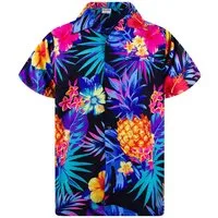 King Kameha Hawaiihemd "Pineapple" Funky Hawaii-Hemd Herren Kurzarm Front-Tasche Stylish