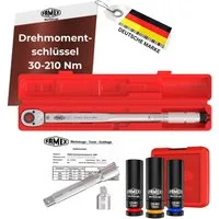 FAMEX Drehmomentschlüssel 10886-3N-KS Drehmomentschlüssel Set 1/2 Zoll (12,5mm) (4% Genauigkeit, 6 St), mit Kalibrierschein