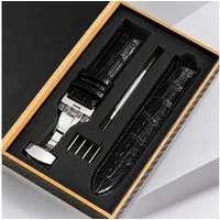 BOOD Uhrenarmband Leder‑Uhrenarmband mit Schmetterlingsschnalle,20/22mm Breiten,5 Farben