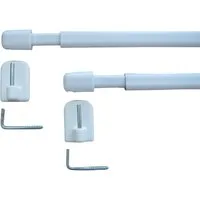 rewagi Vitragestange 2 Vitragenstangen, Gardinenstange, Cafehaustangen - Farbe: weiß, ausziehbar, verschraubt, selbstklebend, Verkaufseinheit: 1 set