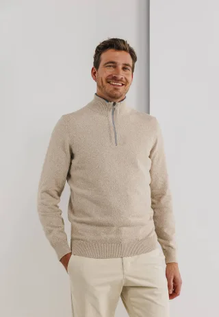 State of Art - Pullover Sportzip Pl beige - Gr. - XL