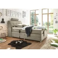 ED EXCITING DESIGN Boxspringbett Palermo, inkl. Motor, Topper, Kopfstütze und Stauraum im Kopfteil