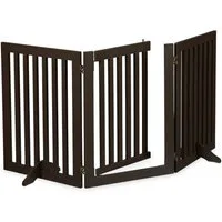 relaxdays Universalschutzgitter Braunes Absperrgitter mit Tür 70 cm hoch