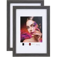 IDEAL TREND Bilderrahmen 2er 3er 5er Set Holz Bilderrahmen Lifestyle Plexi Foto Rahmen Collage, für 2 Bilder (2 St), Holz Bilderrahmen mit Papiereinleger und Kunststoffglas