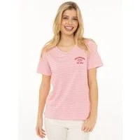 Zwillingsherz T-Shirt "Zwillingsherz" V-Neck, gestreift, kleines Motiv gestickt