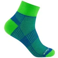 Wrightsock Sportsocken Quarter Coolmesh II (dünn, atmungsaktiv, bequem) blau/grün - 1 Paar