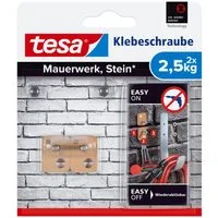 tesa Klebehaken 2x tesa Klebeschraube für Mauerwerk und Stein, Halteleistung 2,5 kg, Dekoration, Bilder, Leinwände, Lichterketten, Girlanden, (Packung, 2-St., 2 Stück), Klebeschraube mit max. 2,5 kg Haltekraft - Mauerwerk & Stein