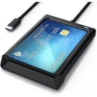 CSL Speicherkartenleser USB C Smart Card Reader mit NFC, Chipkartenleser, SIM Kartenlesegerät, für Personalausweis Gesundheitskarte Bankkarte, Mac OS X, Win 11 komp.