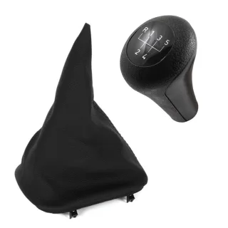 5-Gang Schaltknauf Schwarz + Schaltmanschette für BMW 3er E36 ab 1990-1997