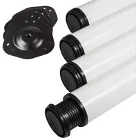 SO-TECH® Tischbein Ø 60 mm, belastbar bis 75 kg pro Stück, höhenverstellbar, Höhe 71 cm, Stahl, weiß, 4x